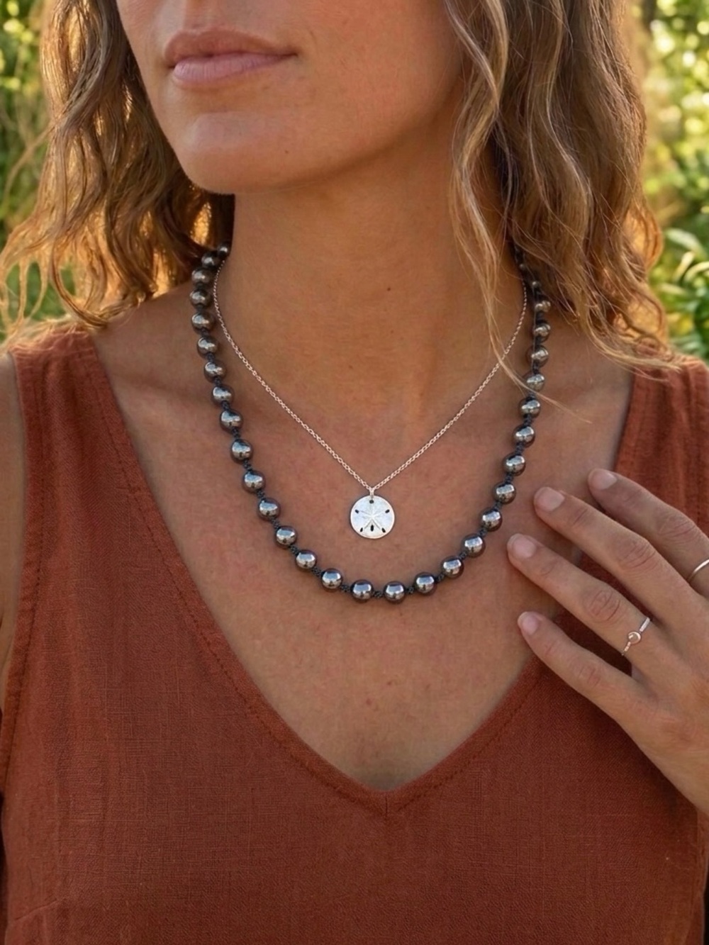 💫Genuine Hematite Beaded Necklace
